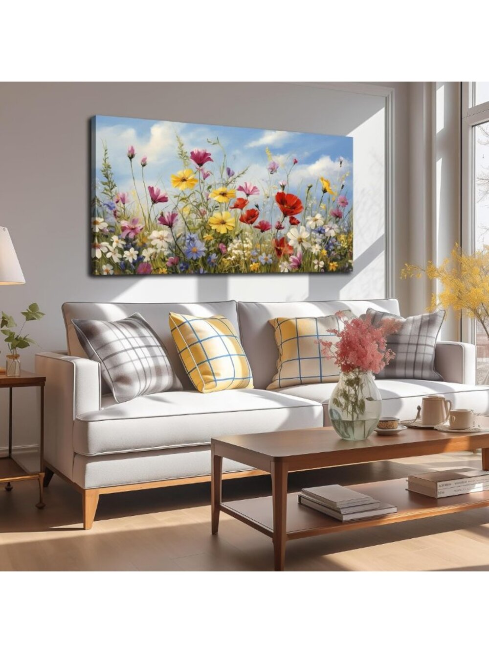 Colorful Flower Wall Art for Bedroom Decor | Teen Girl Artwork | Vibrant Home